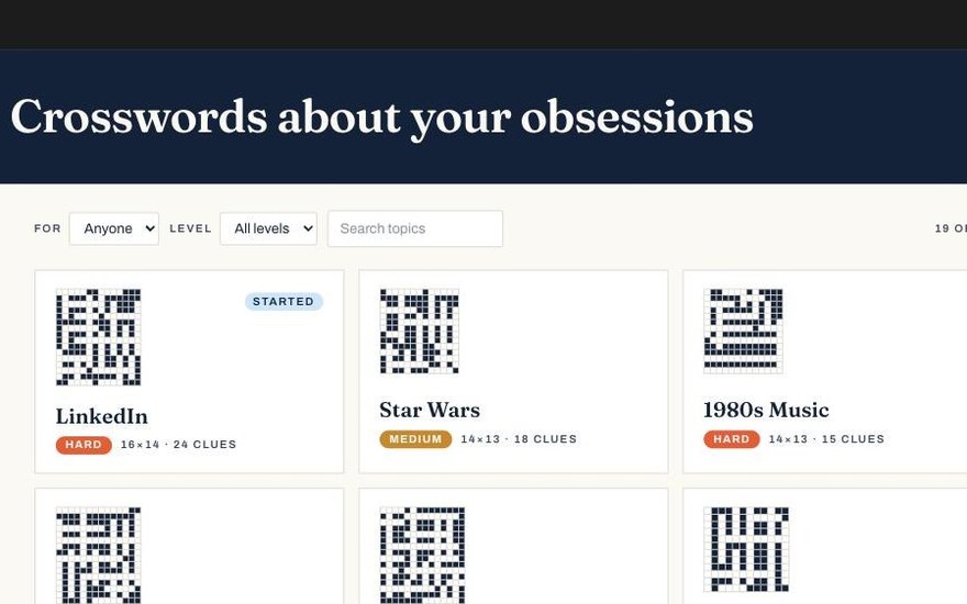 Crossword screenshot