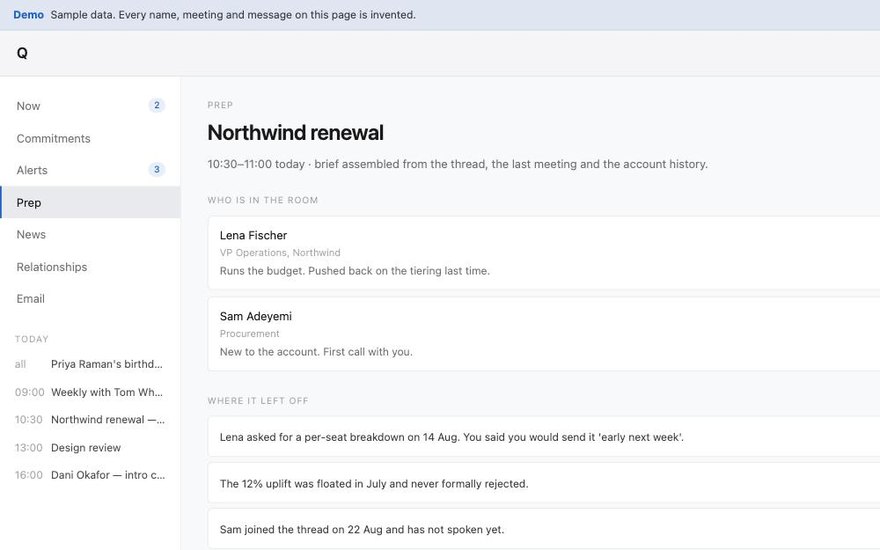 Meeting Prep screenshot